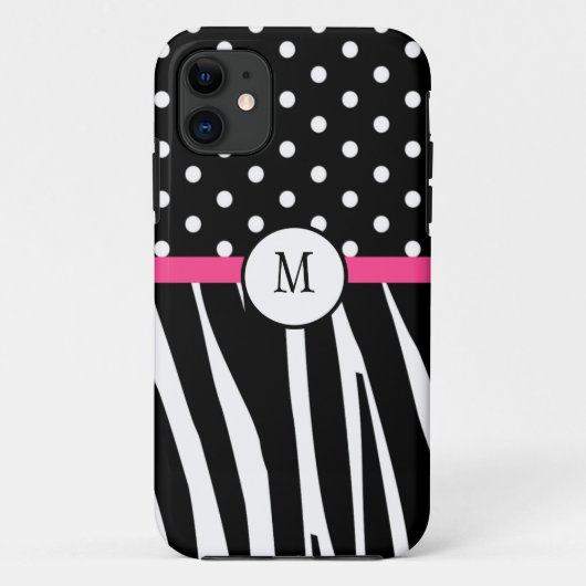 Coques Case-Mate iPhone Monogramme Zebra Imprimer la couverture de l'iphon (Dos)