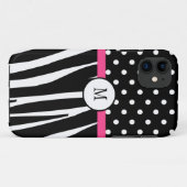 Coques Case-Mate iPhone Monogramme Zebra Imprimer la couverture de l'iphon (Dos (Horizontal))