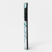 Coques Case-Mate iPhone Monogramme Zebra Motif animal Turquoise (Dos/Gauche)