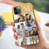 Coques Case-Mate iPhone Monogrammed 7 Photo Collage sur ocre jaune