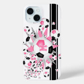 Coques Case-Mate iPhone monogrammed filles balle de football souffle rose  (Verso)