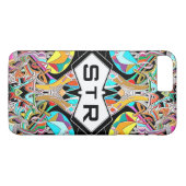 Coques Case-Mate iPhone Monogrammes Initials Abstraits Dessinés à la Main (Dos (Horizontal))