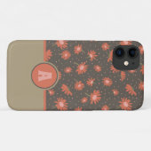 Coques Case-Mate iPhone Monogrammes marguerites Coral rose motif floral (Dos (Horizontal))