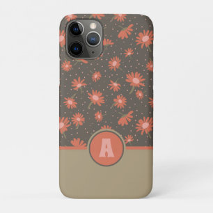 Case-Mate iPhone Case Monogrammes marguerites Coral rose motif floral