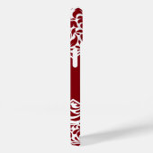 Coques Case-Mate iPhone Monogrammes personnalisés Cranberry Damask Pattern (Verso / Droite)
