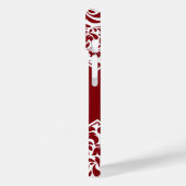 Coques Case-Mate iPhone Monogrammes personnalisés Cranberry Damask Pattern (Verso / Gauche)