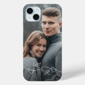 Coques Case-Mate iPhone Monogrammes Personnalisés et Cœurs d'Amour (Verso)