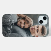 Coques Case-Mate iPhone Monogrammes Personnalisés et Cœurs d'Amour (Verso (horizontal))