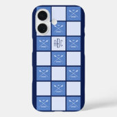 Coques Case-Mate iPhone Monogrammes rameurs croisés sars bleu (Verso)
