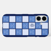Coques Case-Mate iPhone Monogrammes rameurs croisés sars bleu (Verso (horizontal))
