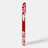 Coques Case-Mate iPhone Monogrammes Red Damask Design Coque-Mate personnal (Verso / Droite)