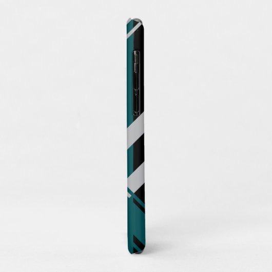Coques Case-Mate iPhone Monogrammes Retro Gris noir Vert Turquoise (Dos/Gauche)