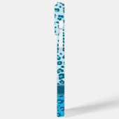 Coques Case-Mate iPhone Monographie bleu poster de animal léopard (Verso / Gauche)