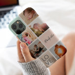 Case-Mate iPhone Case monographie d'amour en or rose girly<br><div class="desc">monogramme rose vierge rose vif amour photo collage grille avec feuille métallique parties scintillant or.</div>