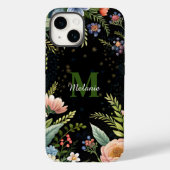 Coques Case-Mate iPhone Monographie de Fleur sauvage floral noir mou (Verso)