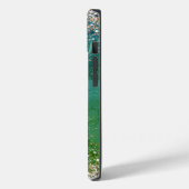 Coques Case-Mate iPhone Monographie de parties scintillant en faux or bleu (Verso / Gauche)