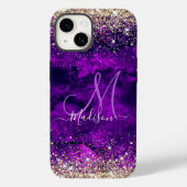 Coques Case-Mate iPhone Monographie de parties scintillant en or mou foncé (Verso)