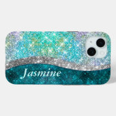 Coques Case-Mate iPhone Monographie de parties scintillant irisé (Verso (horizontal))