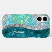 Coques Case-Mate iPhone Monographie de parties scintillant irisé (Verso (horizontal))