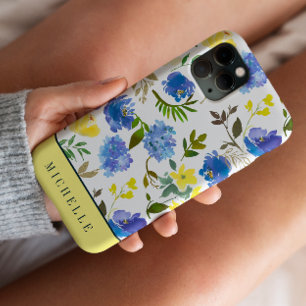 Case-Mate iPhone Case Monographie des fleurs femelles jaunes et bleues d