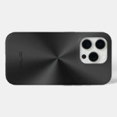 Coques Case-Mate iPhone Monographie en acier inoxydable brillant noir (Verso (horizontal))