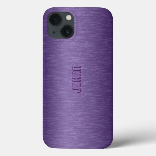 Coques Case-Mate iPhone Monographie en aluminium brossé violet métallique  (Verso)