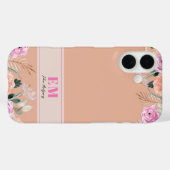 Coques Case-Mate iPhone Monographie florale Rose poussiéreuse (Verso (horizontal))