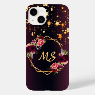 Coque Pour iPhone 14 Monographie géométrique des fleurs des étoiles d'o