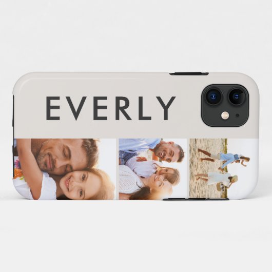 Coques Case-Mate iPhone Monographie initiale de la crème de collage photo  (Dos (Horizontal))