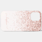 Coques Case-Mate iPhone Monographie initiale de parties scintillant rose m (Verso (horizontal))