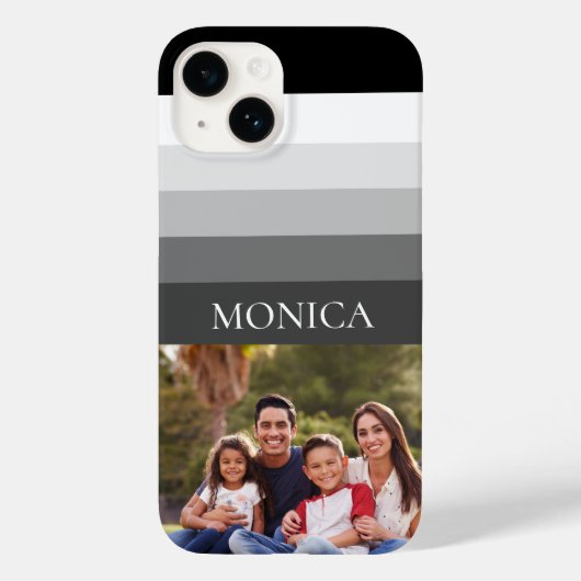 Coques Case-Mate iPhone Monographie photo en Gris noir Retro (Verso)