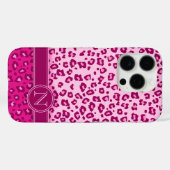 Coques Case-Mate iPhone Monographie poster de animal léopard rose (Verso (horizontal))