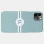 Coques Case-Mate iPhone Monographie ronde personnalisable monogramme bleu (Dos (Horizontal))