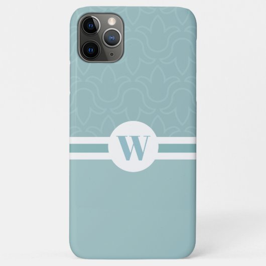 Coques Case-Mate iPhone Monographie ronde personnalisable monogramme bleu (Dos)