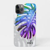 Coques Case-Mate iPhone Monographie tropicale Monstera Leaf Monogram w Sha (Dos)