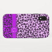 Coques Case-Mate iPhone Monographie violette poster de animal léopard (Dos (Horizontal))