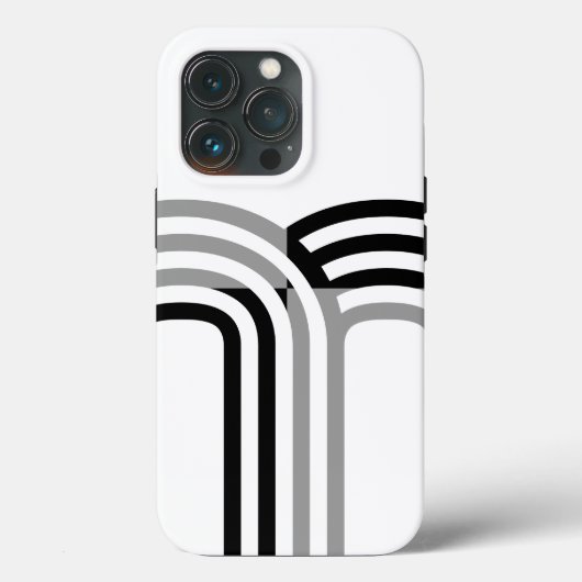 Coques Case-Mate iPhone Monotone noir blanc moderne Motif initial (Verso)