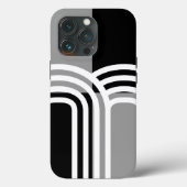 Coques Case-Mate iPhone Monotone noir blanc moderne Motif initial (Verso)
