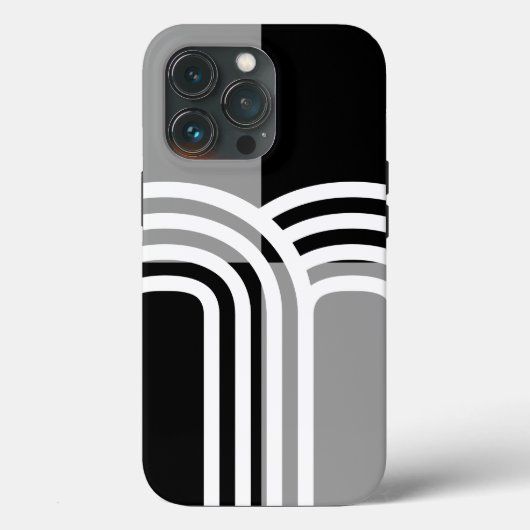 Coques Case-Mate iPhone Monotone noir blanc moderne Motif initial (Verso)