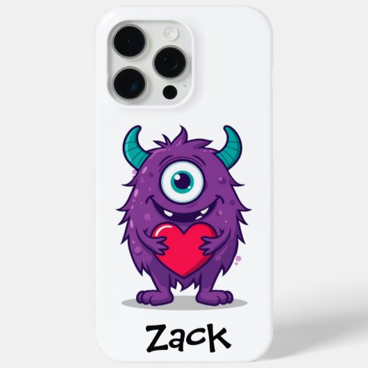 Coques Case-Mate iPhone Monster Valentine Heart Cartoon Personalize Name (Verso)