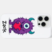 Coques Case-Mate iPhone Monster Valentine Heart Cartoon Personalize Name (Verso (horizontal))