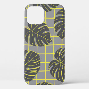 Case-Mate iPhone Case Monstera Feuilles : Jaune-Gris moderne Abstrait