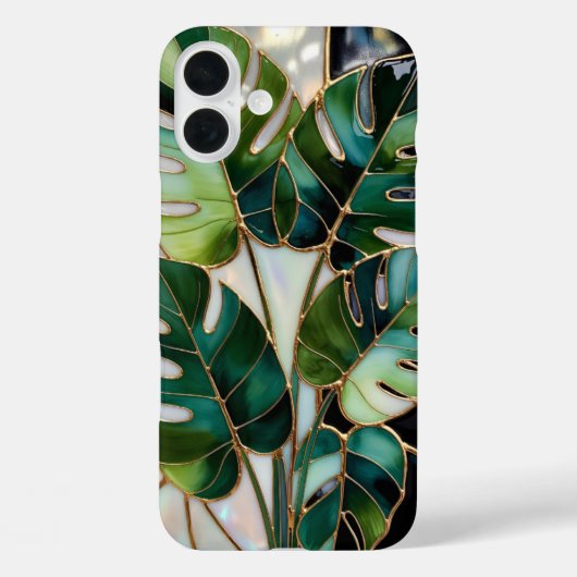 Coques Case-Mate iPhone Monstera Leaf Aesthetic Phone Case Green (Verso)