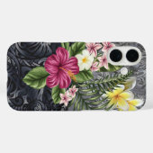 Coques Case-Mate iPhone Monstera Tapa et Hibiscus de Hawaï (Verso (horizontal))