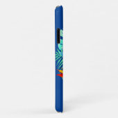 Coques Case-Mate iPhone Monstère de palmier d'orchidée tropicale bleu flor (Dos/Droite)