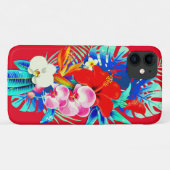 Coques Case-Mate iPhone Monstère tropicale d'orchidée Hawaï floral rouge b (Dos (Horizontal))