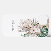 Coques Case-Mate iPhone Monstère tropicale et orchidée Nom personnalisé (Verso (horizontal))