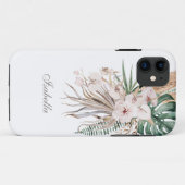 Coques Case-Mate iPhone Monstère tropicale et orchidée Nom personnalisé (Dos (Horizontal))