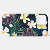 Coques Case-Mate iPhone Monstère tropicale fleurs de plumeria feuille (Verso (horizontal))
