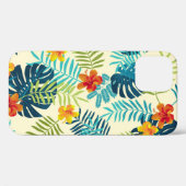 Coques Case-Mate iPhone Monstère tropicale Hibiscus Motif d'été (Verso (horizontal))